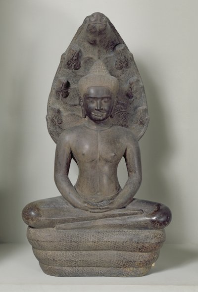 Buddha Seated in Meditation on the Naga, Angkor by Cambodian School